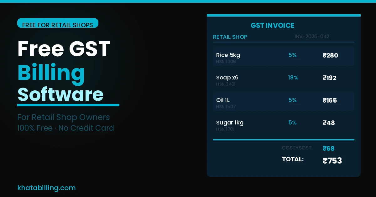 Free GST Billing Software for Retail Shop Owners in India (2026)