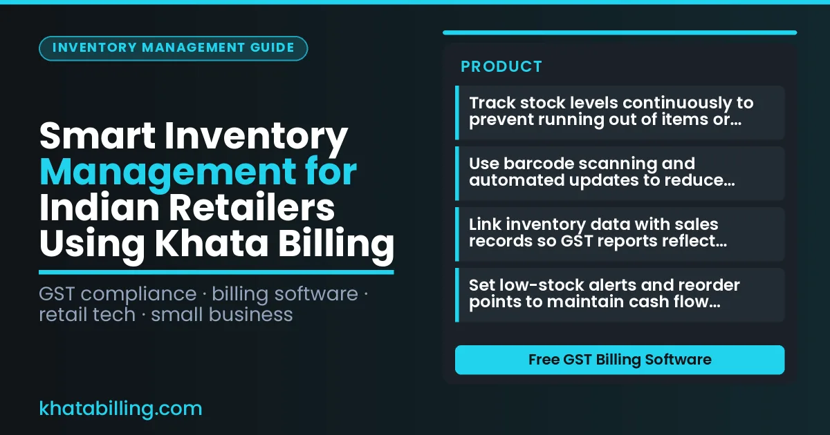 Indian retail shop with inventory management using digital billing software